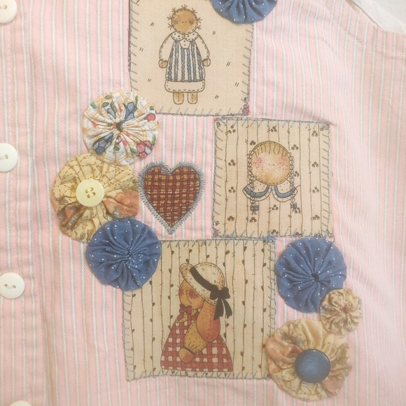 VTG Handmade Vest Country Farm Animals Button Patchwork Applique Cottagecore - Picture 5 of 12